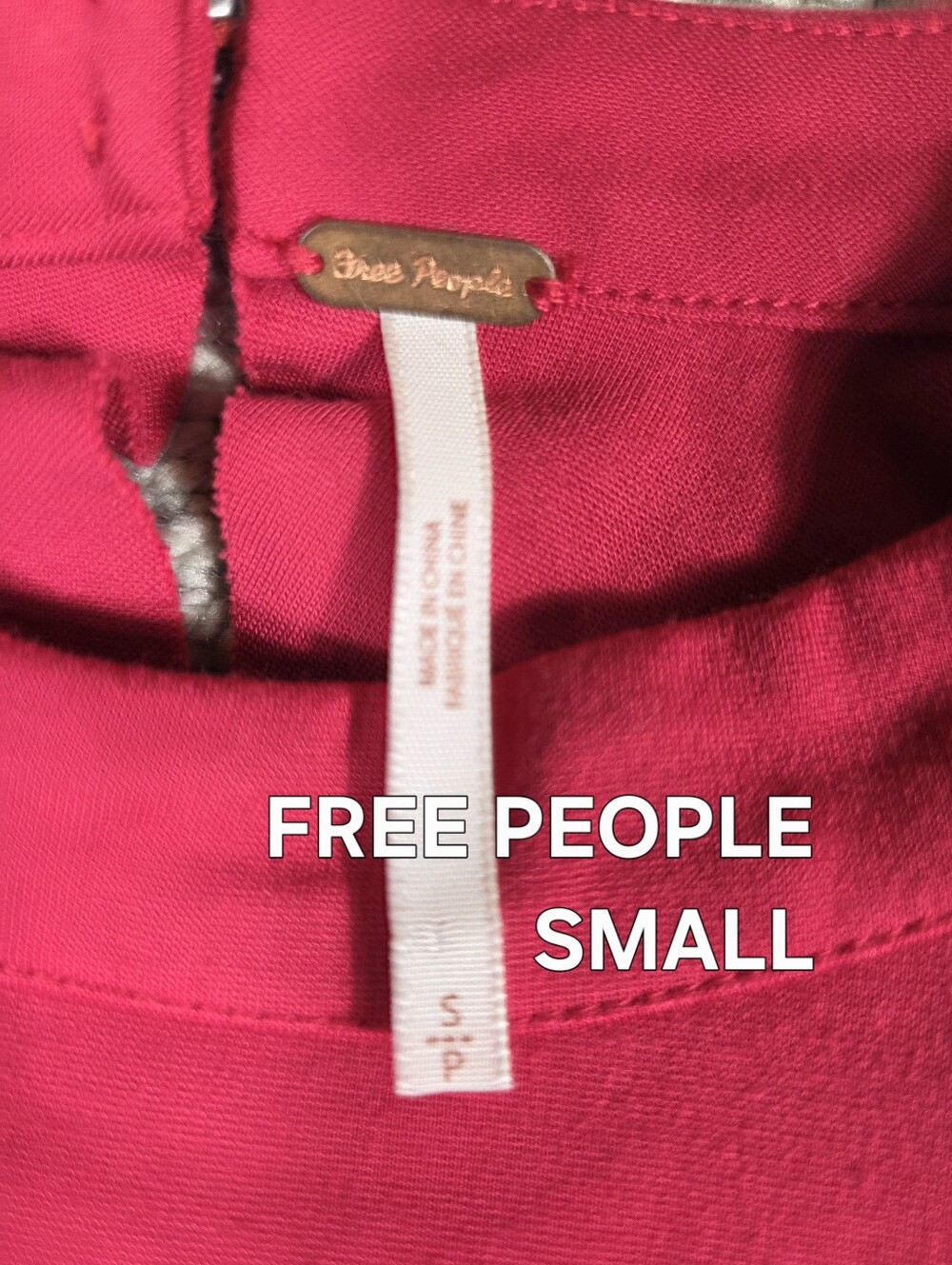 Free People Red Cold Shoulder Bodycon Mini Dress Sz. S Sexy Date Night Festival - Picture 13 of 14
